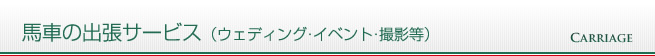 馬車の出張サービス(ウェディング・イベント・撮影等) 馬車の出張サービス(ウェディング・イベント・撮影等)