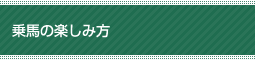 乗馬の楽しみ方